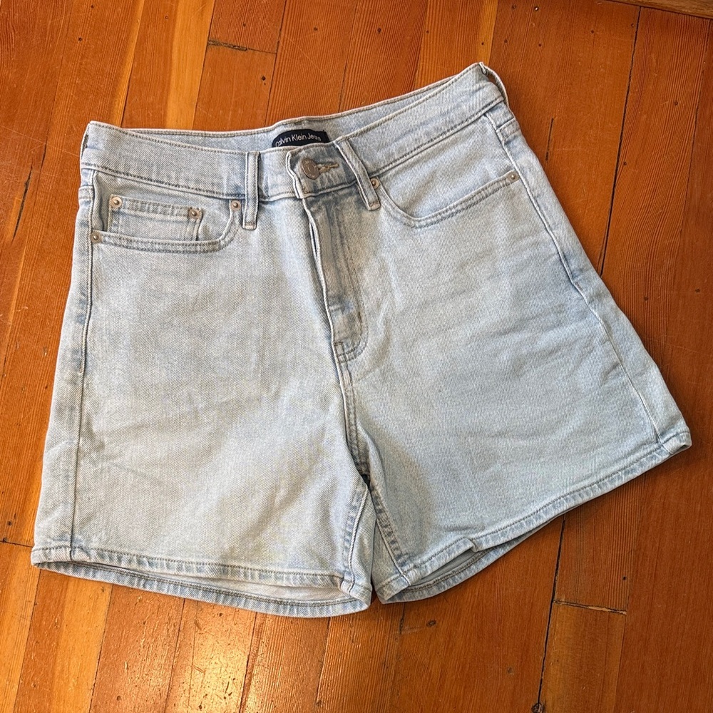Calvin Klein Jeans Light Blue High-Rise Denim Shorts
